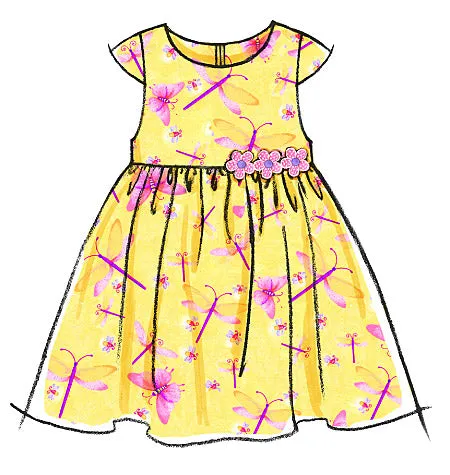 M6015 Infants' Lined Dresses, Panties And Headband (size: All Sizes In One Envelope)
