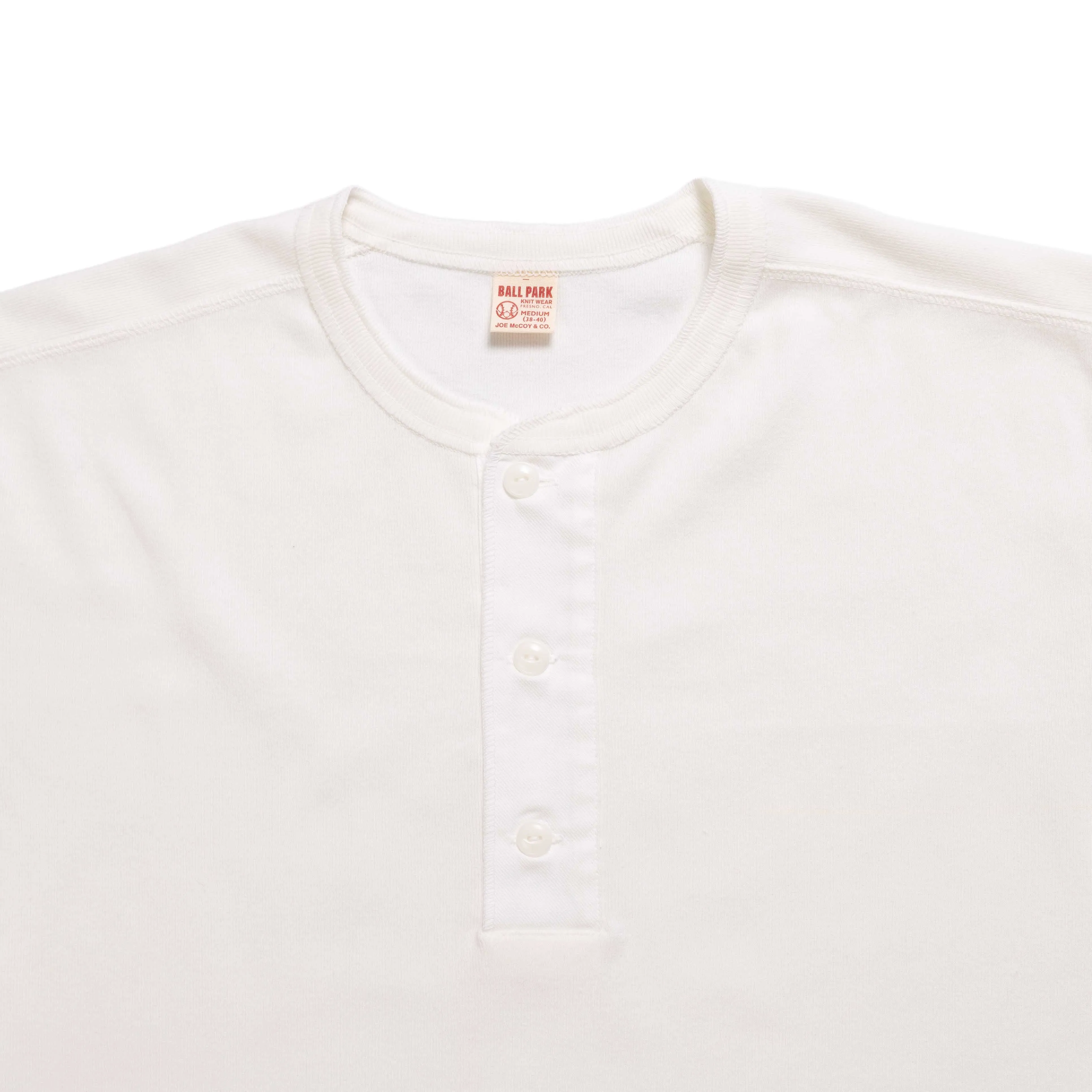 The Real McCoy's Union Henley Undershirt L/S White